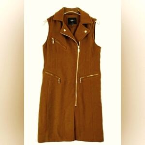 7 FOR ALL MANKIND | SLEEVELESS MID-LENGTH MOTO VEST/JACKET | MEDIUM